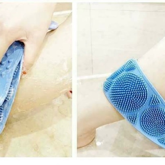 Single Pack Silicone Body Scrubber Bathroom Bathe Back Rub Scrub Brush - Picture 2 of 8